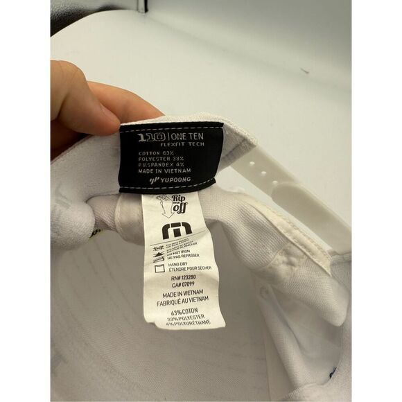 Travis Mathew Mens White Flex Fit FOMO Novelty Golf PetSmart Logo Snapback Hat - Picture 4 of 6